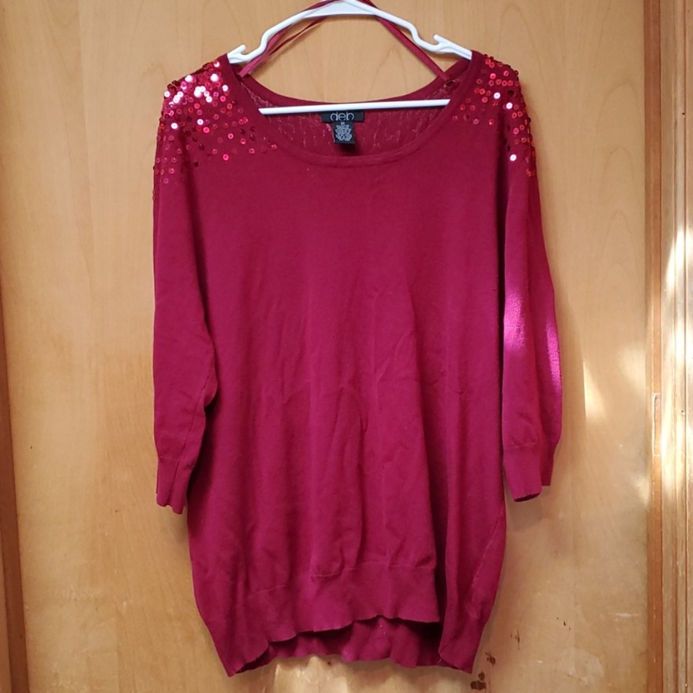 🟦 Deb Sequin Shoulder Sweater, 3xl